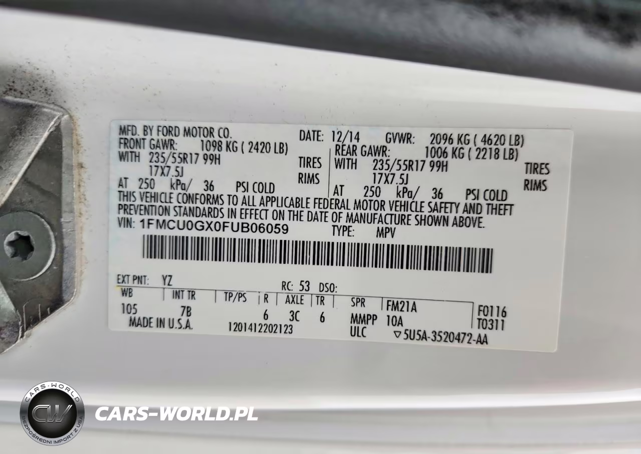 2015 Ford Escape Se VIN:1FMCU0GX0FUB06059 - 13