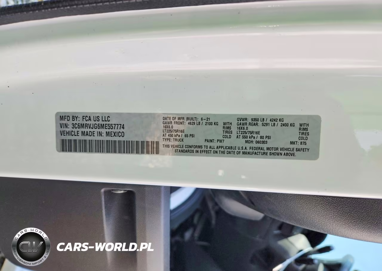 2021 Ram Promaster 3500 Camper VIN:3C6MRVJG6ME557774 - 10