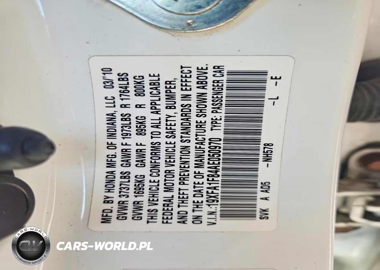 2010 Honda Civic Ex VIN:19XFA1F84AE050970 - 12