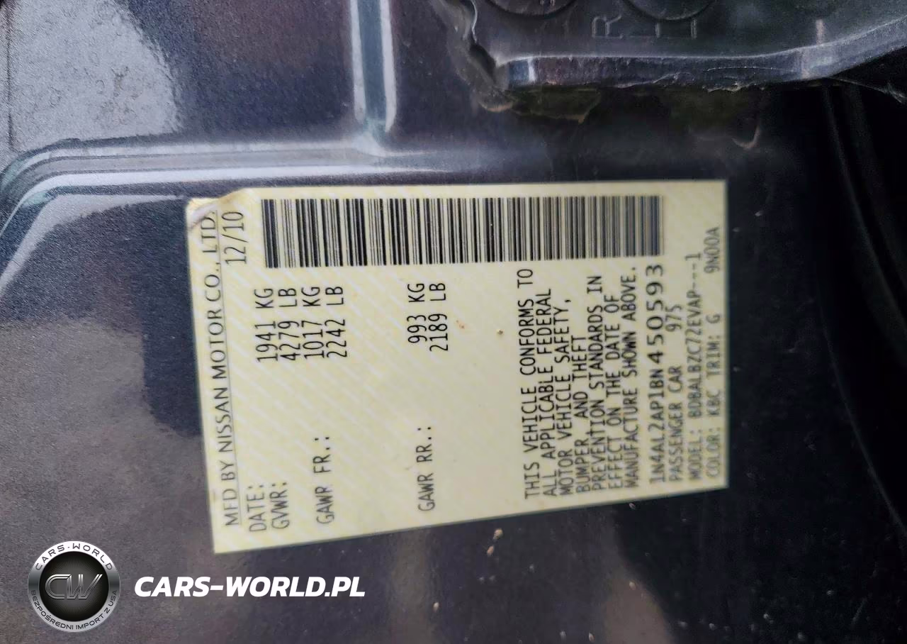 2011 Nissan Altima VIN:1N4AL2AP1BN450593 - 13