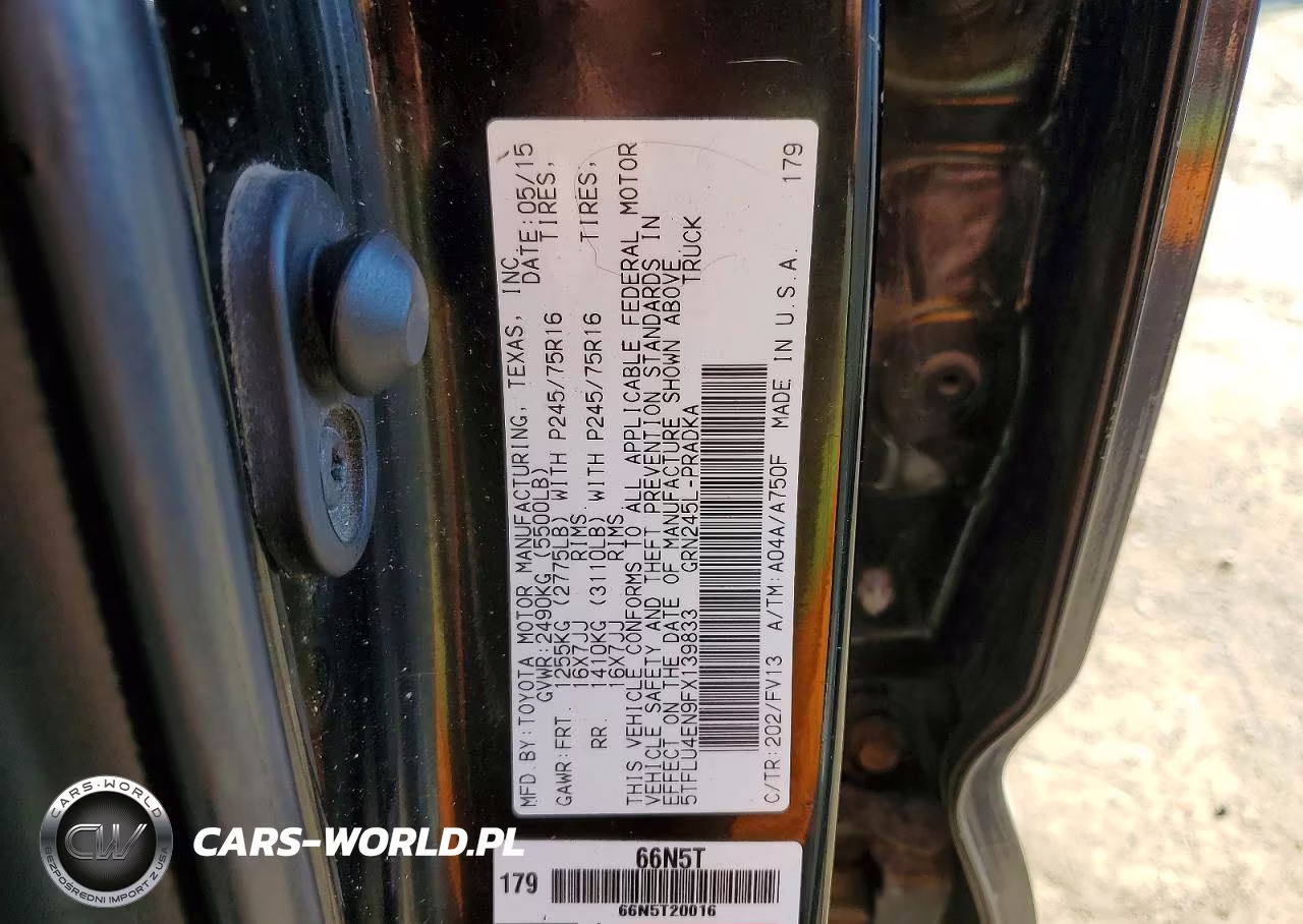 2015 Toyota Tacoma V6 VIN:5TFLU4EN9FX139833 - 12