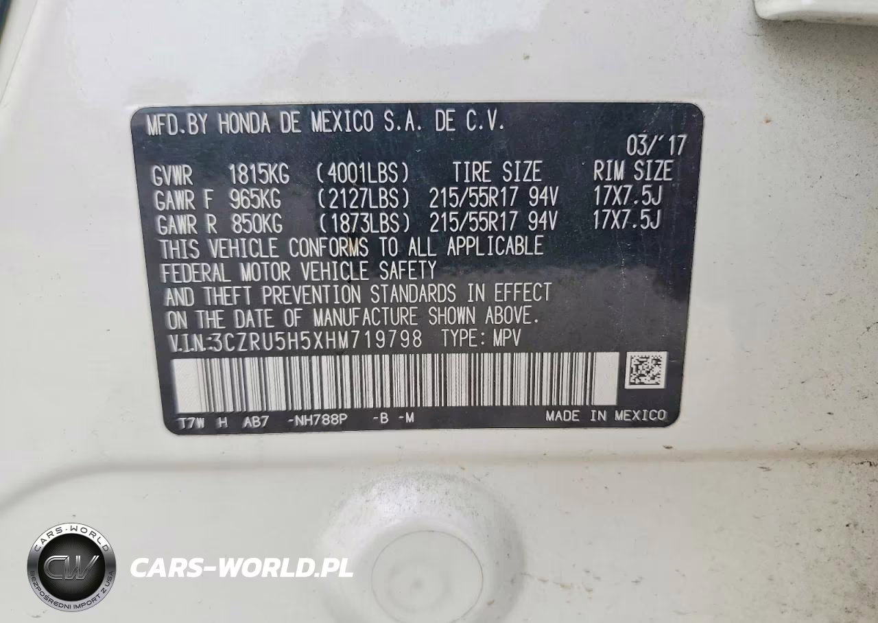 2017 Honda Hr-V Ex VIN:3CZRU5H5XHM719798 - 13