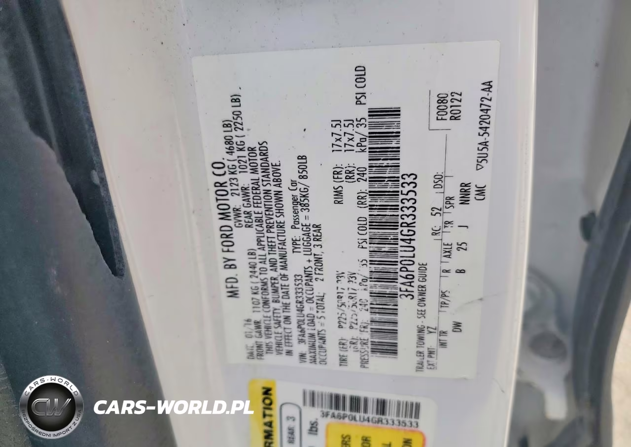 2016 Ford Fusion Se Hybrid VIN:3FA6P0LU4GR333533 - 12