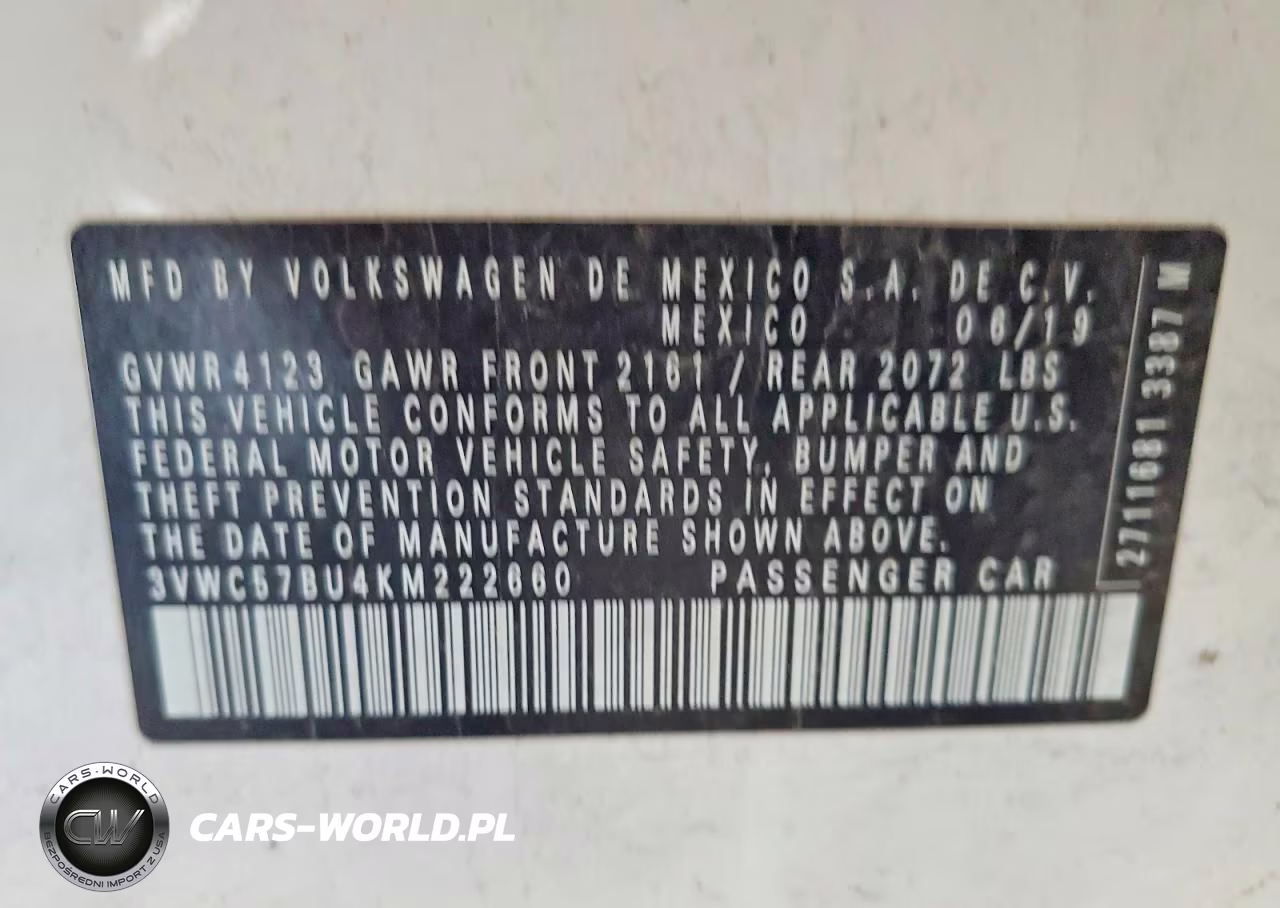2019 Volkswagen Jetta S VIN:3VWC57BU4KM222660 - 12