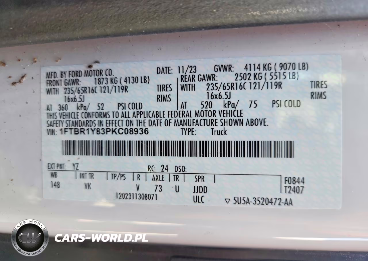 2023 Ford Transit T-250 VIN:1FTBR1Y83PKC08936 - 14