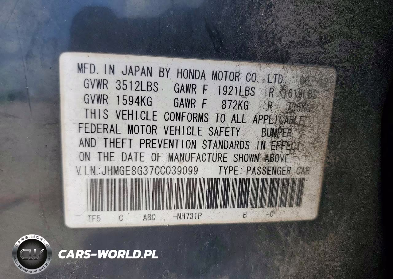 2012 Honda Fit VIN:JHMGE8G37CC039099 - 14