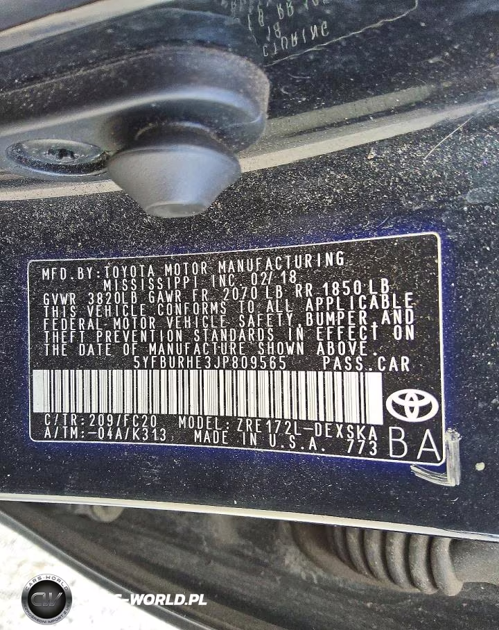 2018 Toyota Corolla Se VIN:5YFBURHE3JP809565 - 5