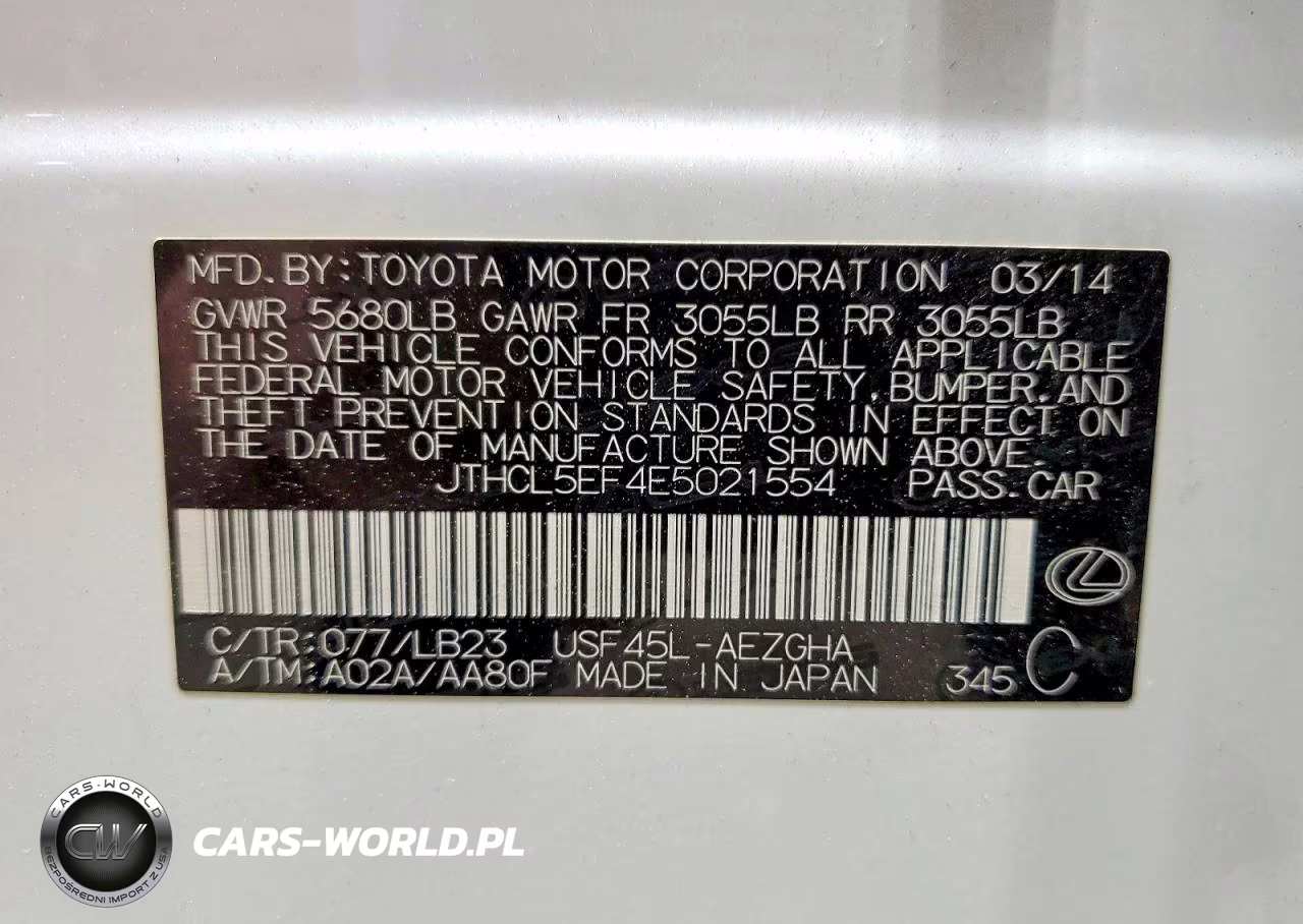 2014 Lexus Ls 460 VIN:JTHCL5EF4E5021554 - 12
