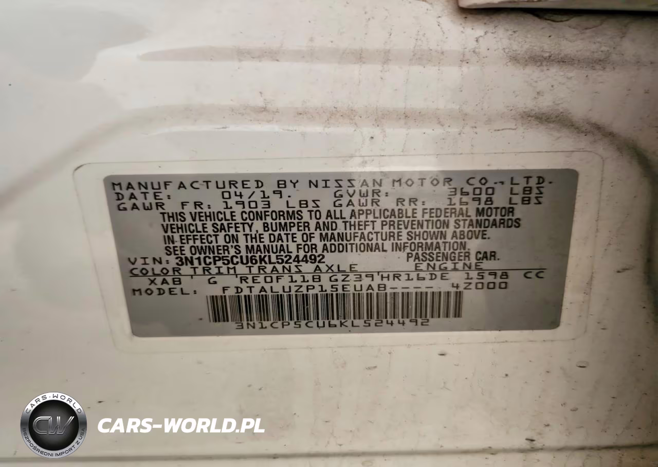 2019 Nissan Kicks Sr VIN:3N1CP5CU6KL524492 - 13