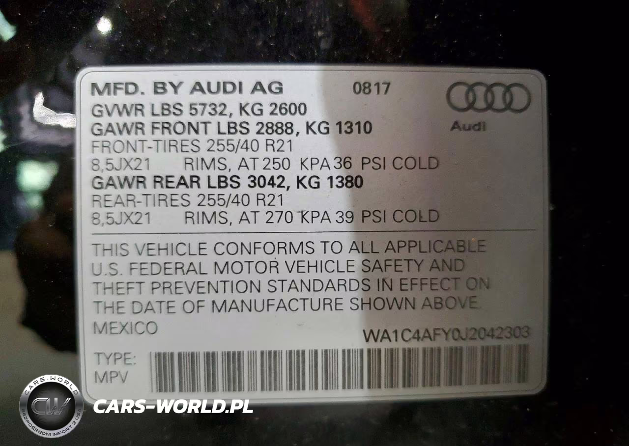 2018 Audi Sq5 Prestige VIN:WA1C4AFY0J2042303 - 13