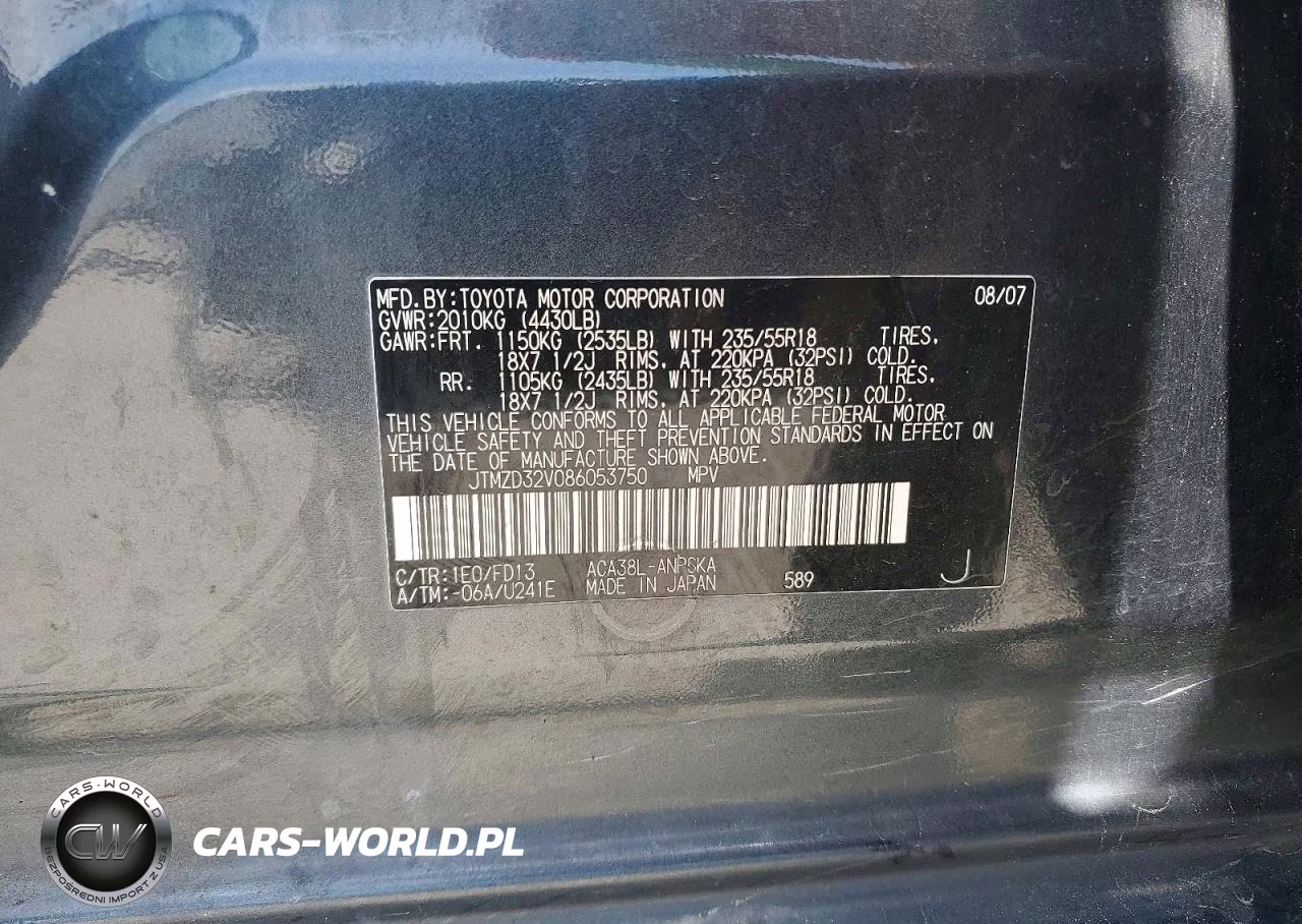 2008 Toyota Rav4 Sport VIN:JTMZD32V086053750 - 13