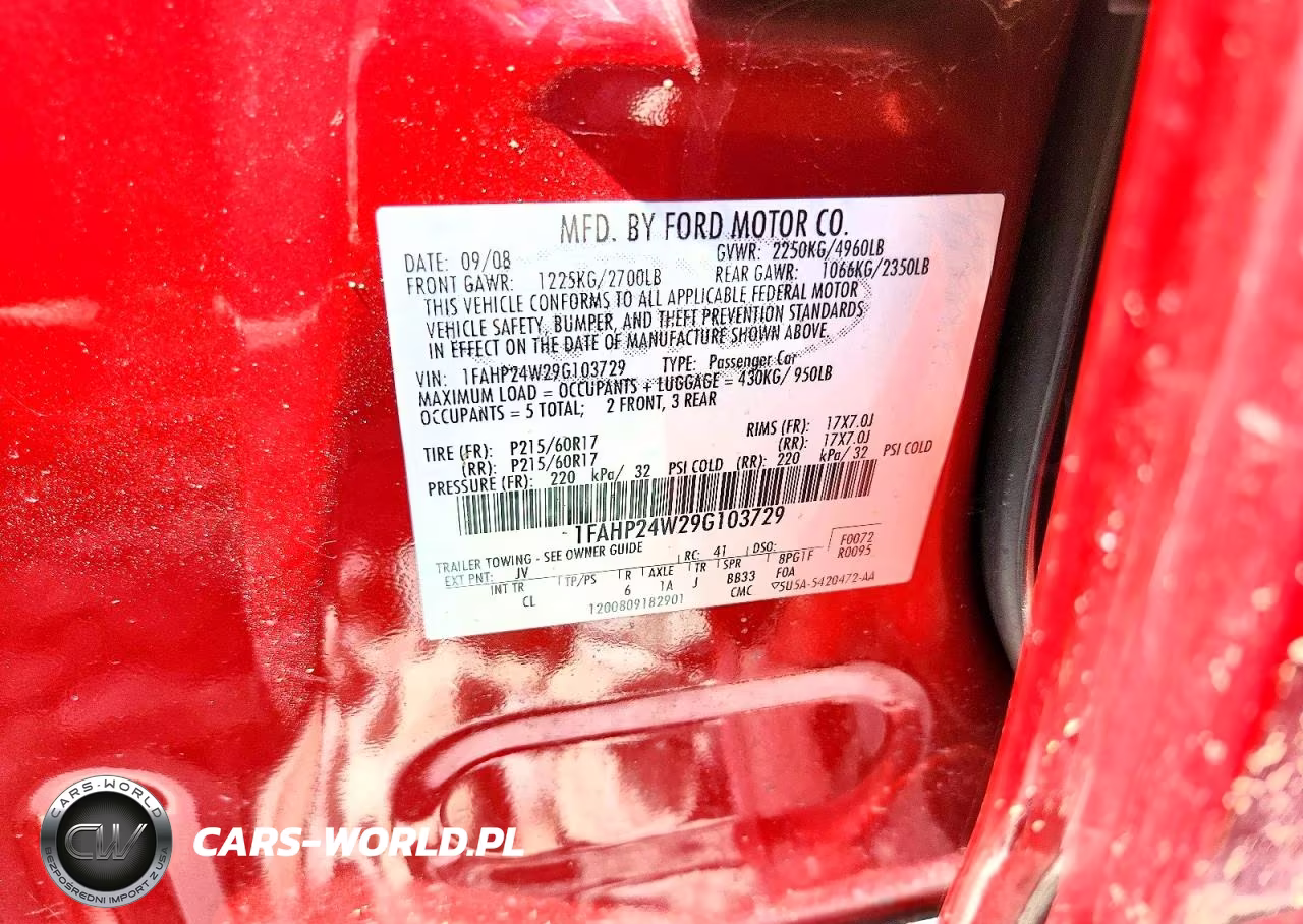 2009 Ford Taurus Sel VIN:1FAHP24W29G103729 - 12