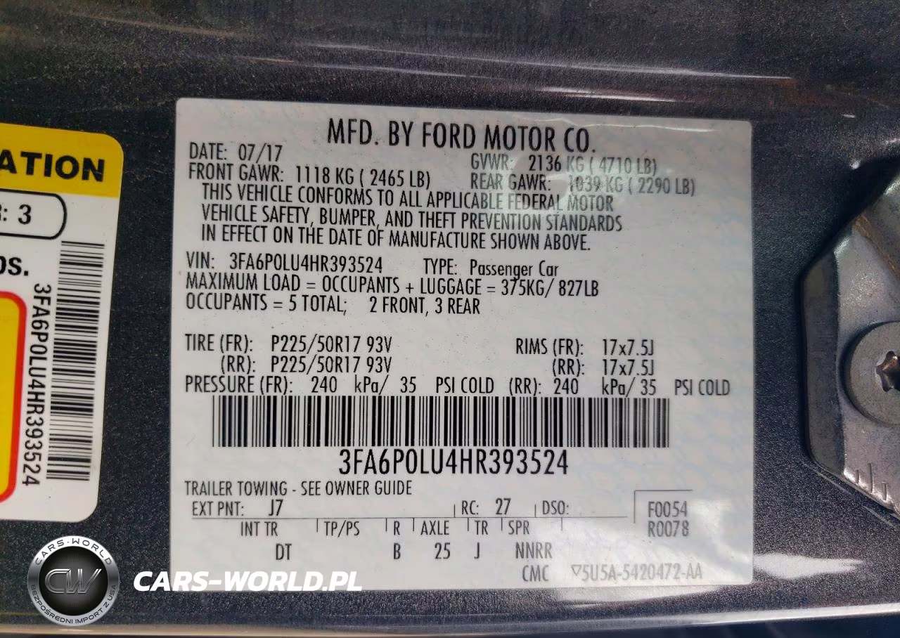 2017 Ford Fusion Se Hybrid VIN:3FA6P0LU4HR393524 - 12