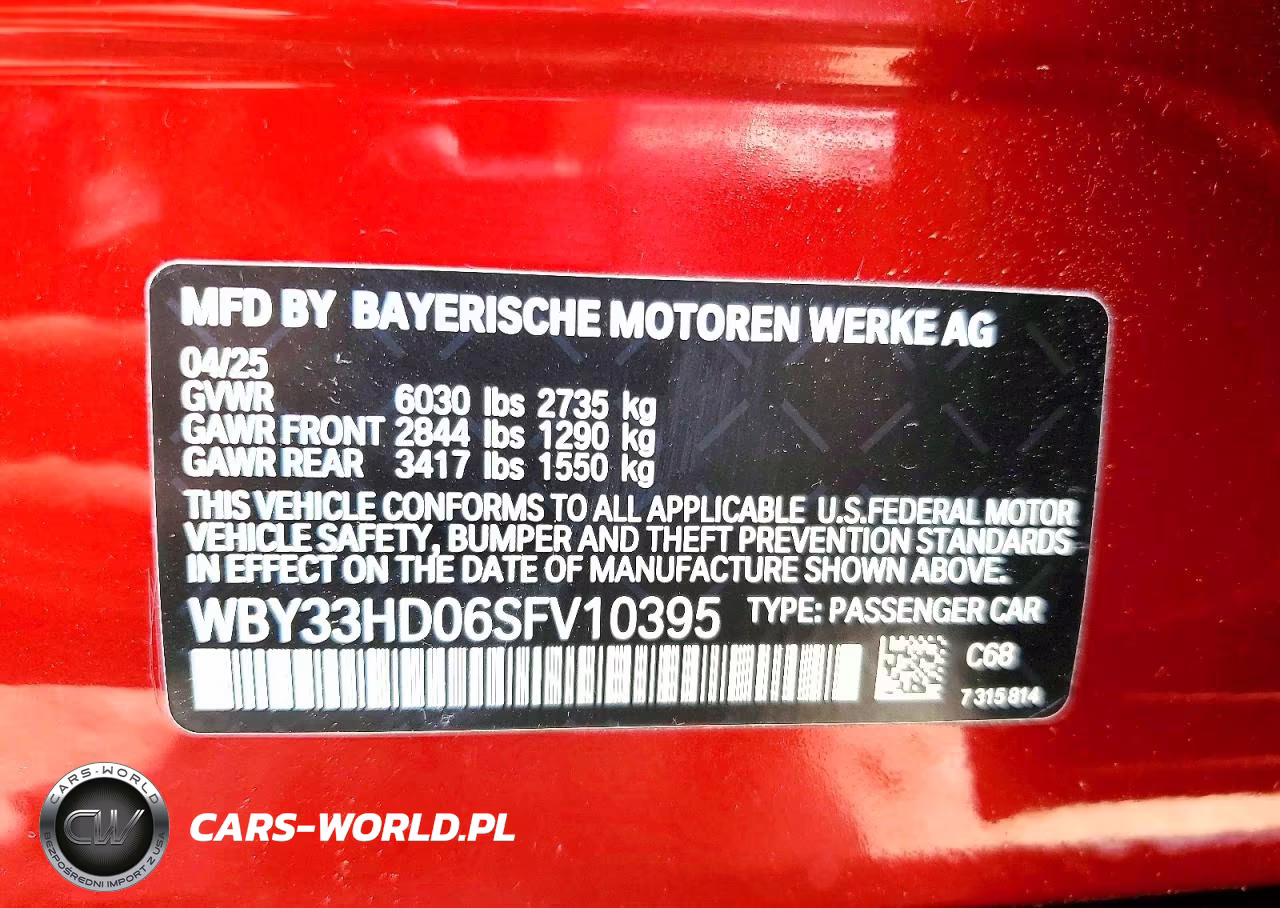 2025 BMW I4 M50 VIN:WBY33HD06SFV10395 - 13