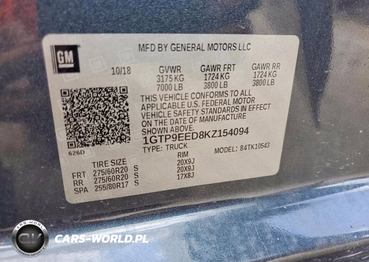 2019 GMC Sierra K1500 At4 VIN:1GTP9EED8KZ154094 - 13