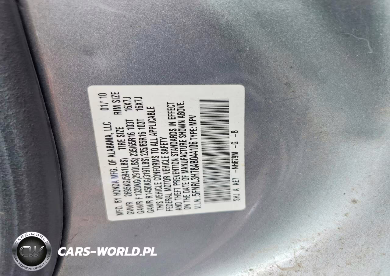 2010 Honda Odyssey Exl VIN:5FNRL3H78AB044106 - 13