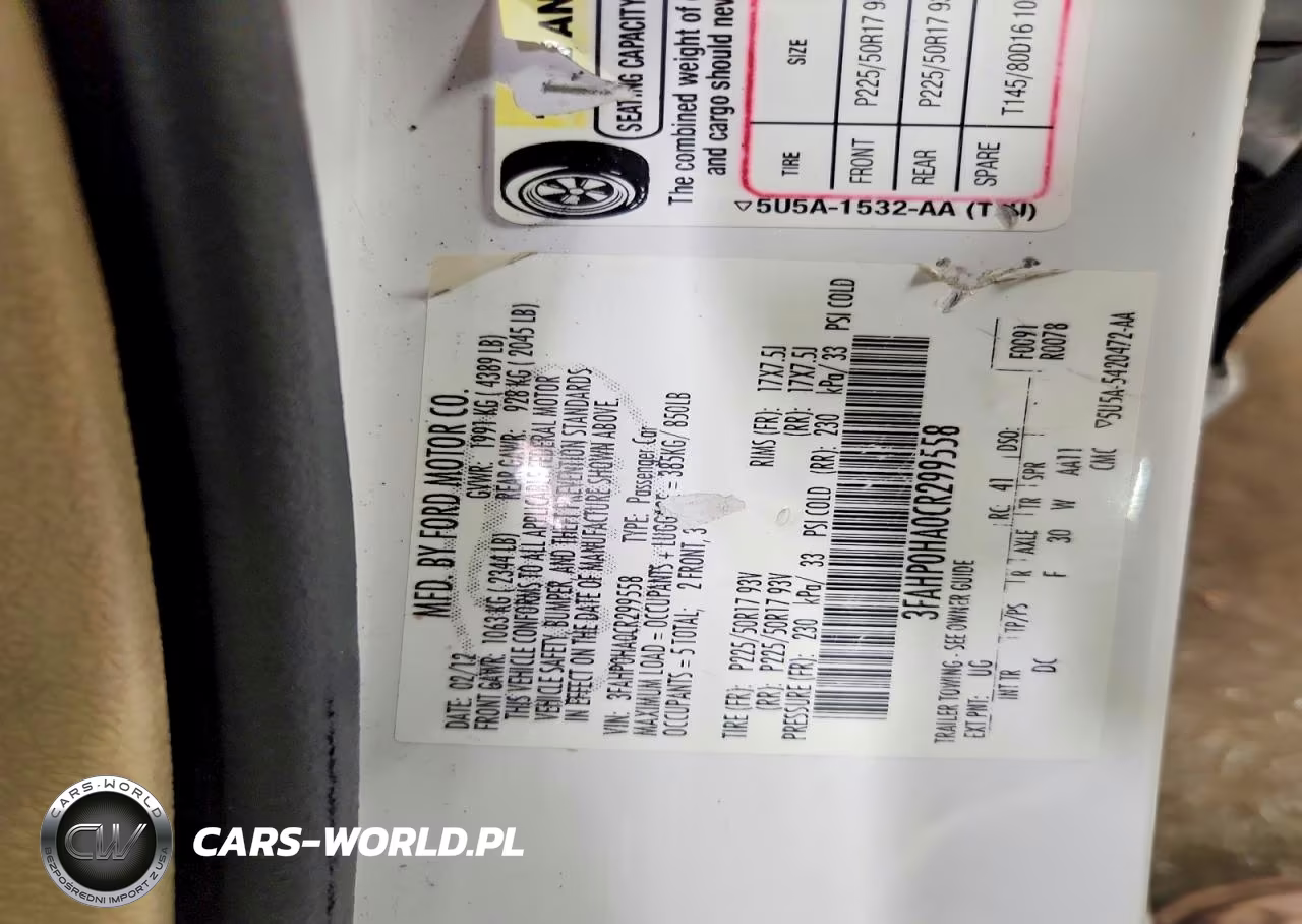 2012 Ford Fusion Se VIN:3FAHP0HA0CR299558 - 12
