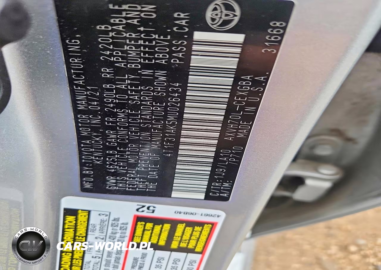 2021 Toyota Camry Xle VIN:4T1F31AK5MU026434 - 13