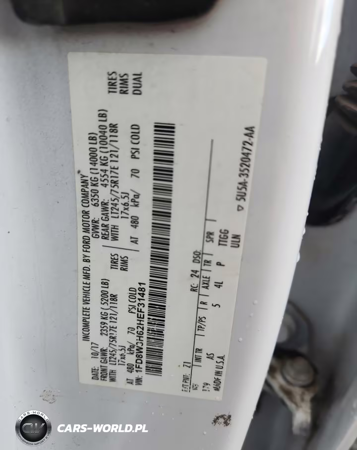 2017 Ford F350 Super Duty VIN:1FD8W3H62HEF31481 - 13
