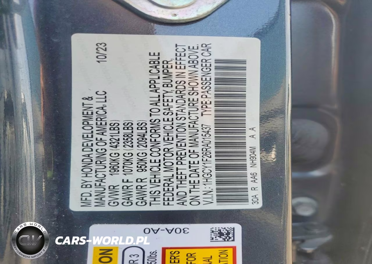 2024 Honda Accord Lx VIN:1HGCY1F26RA015437 - 12