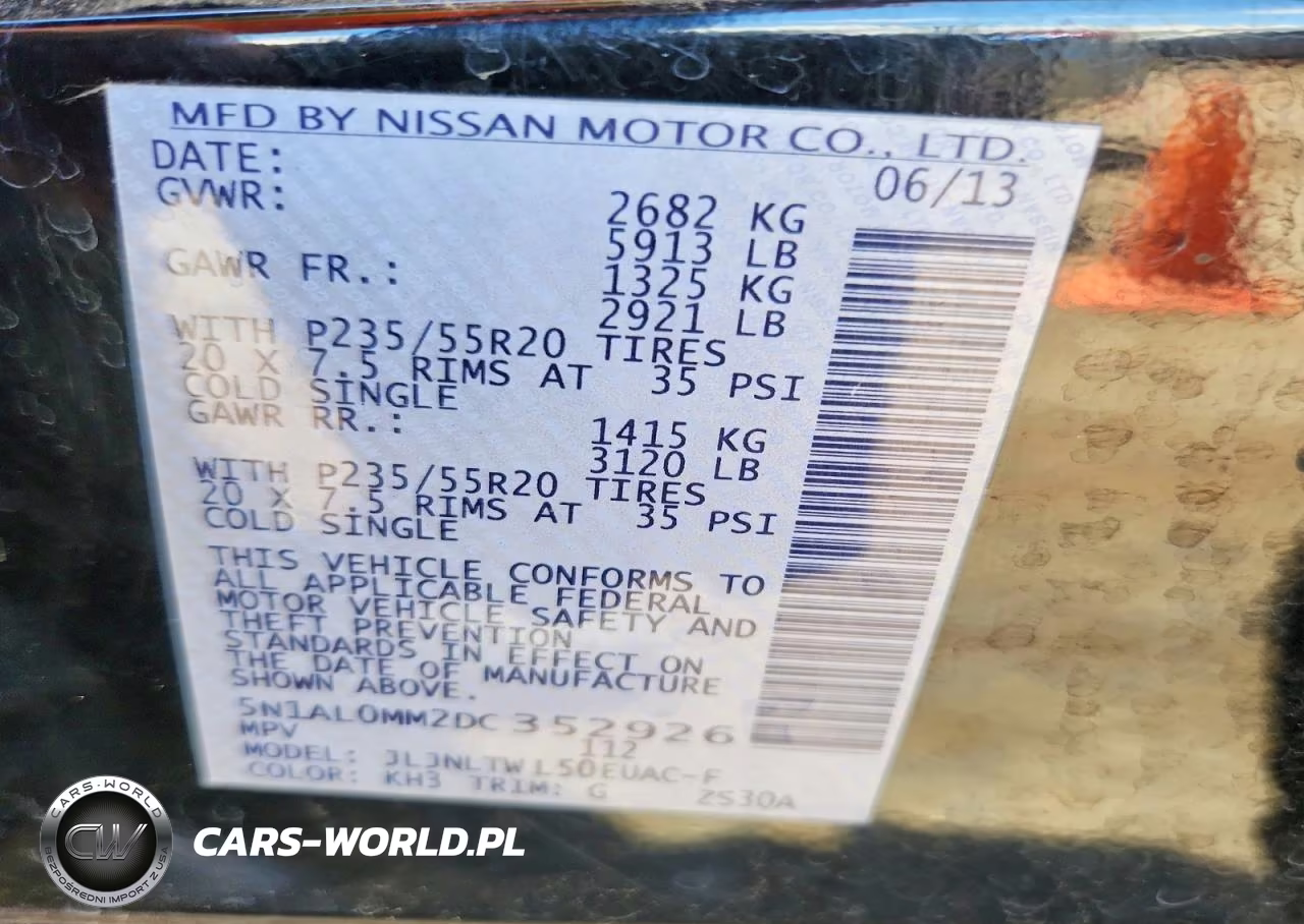 2013 Infiniti Jx35 Base VIN:5N1AL0MM2DC352926 - 14