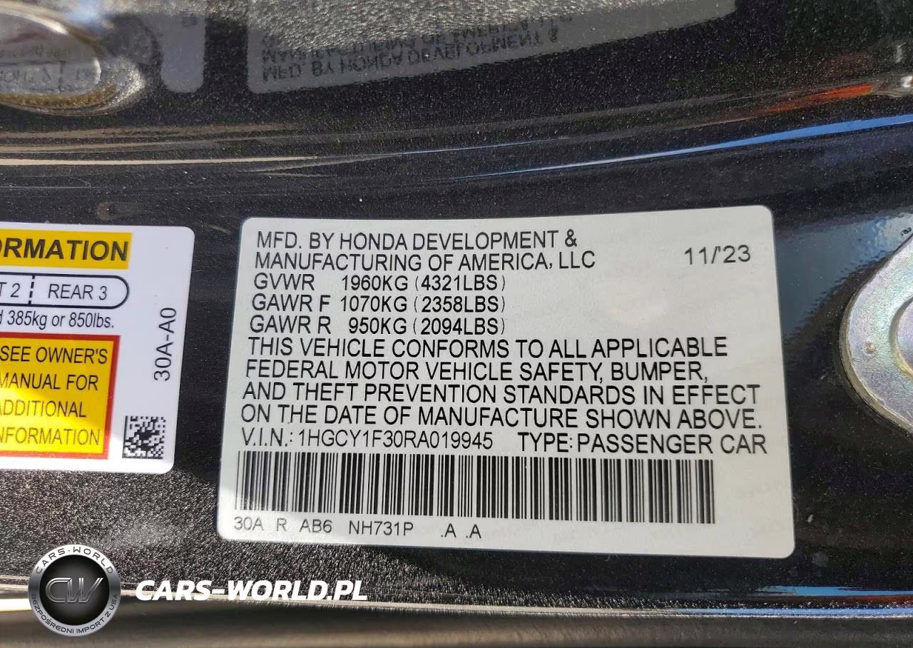 2024 Honda Accord Ex VIN:1HGCY1F30RA019945 - 13