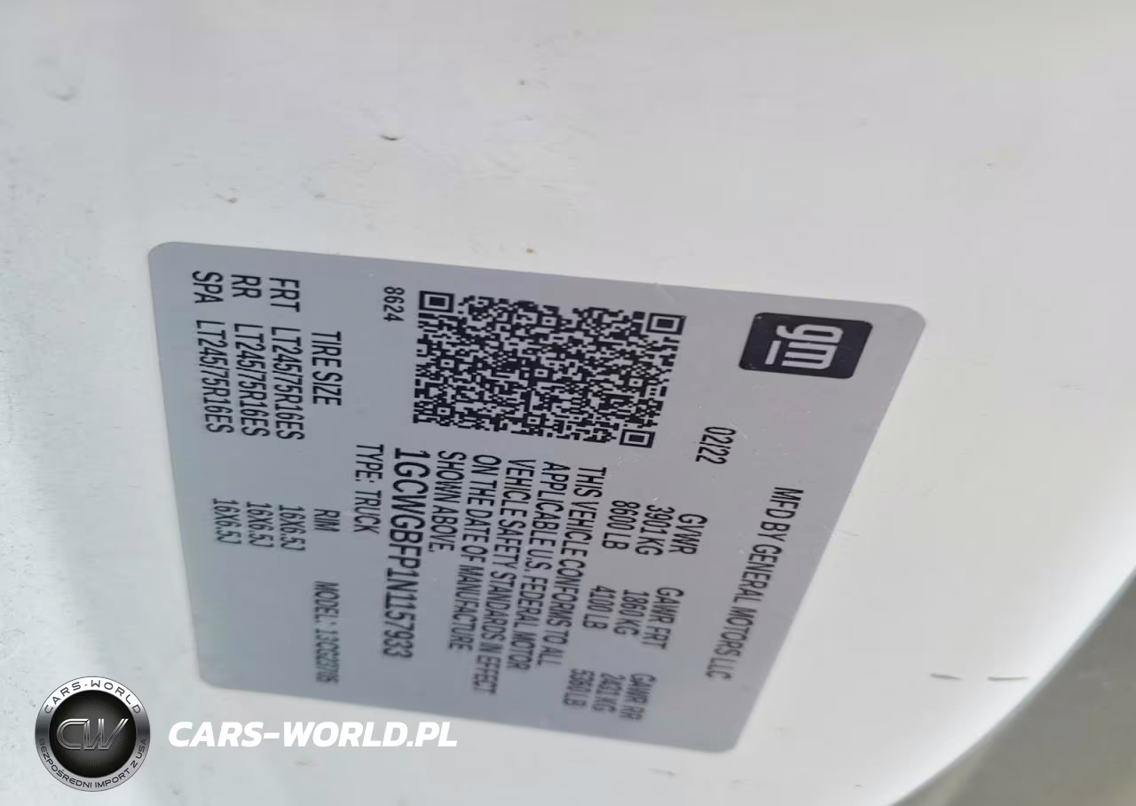 2022 Chevrolet Express G2500 VIN:1GCWGBFP1N1157933 - 12