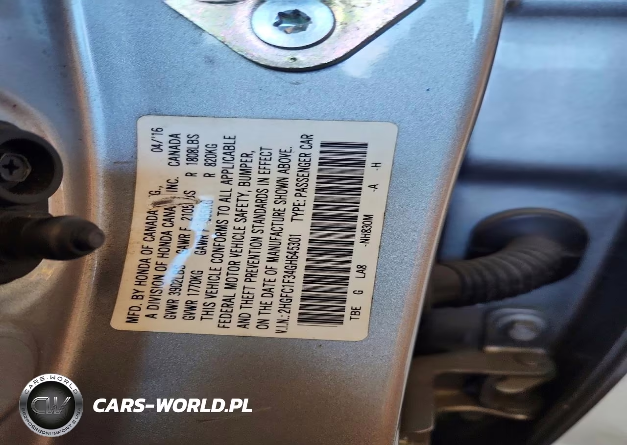 2016 Honda Civic Ex VIN:2HGFC1F34GH645301 - 12
