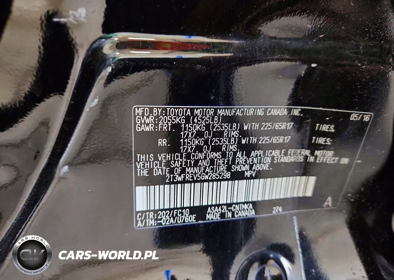 2016 Toyota Rav4 Xle VIN:2T3WFREV5GW285298 - 13