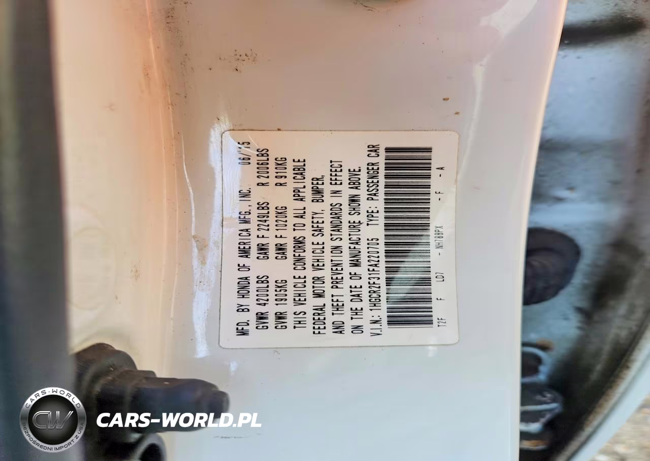 2015 Honda Accord Lx VIN:1HGCR2F31FA220705 - 12