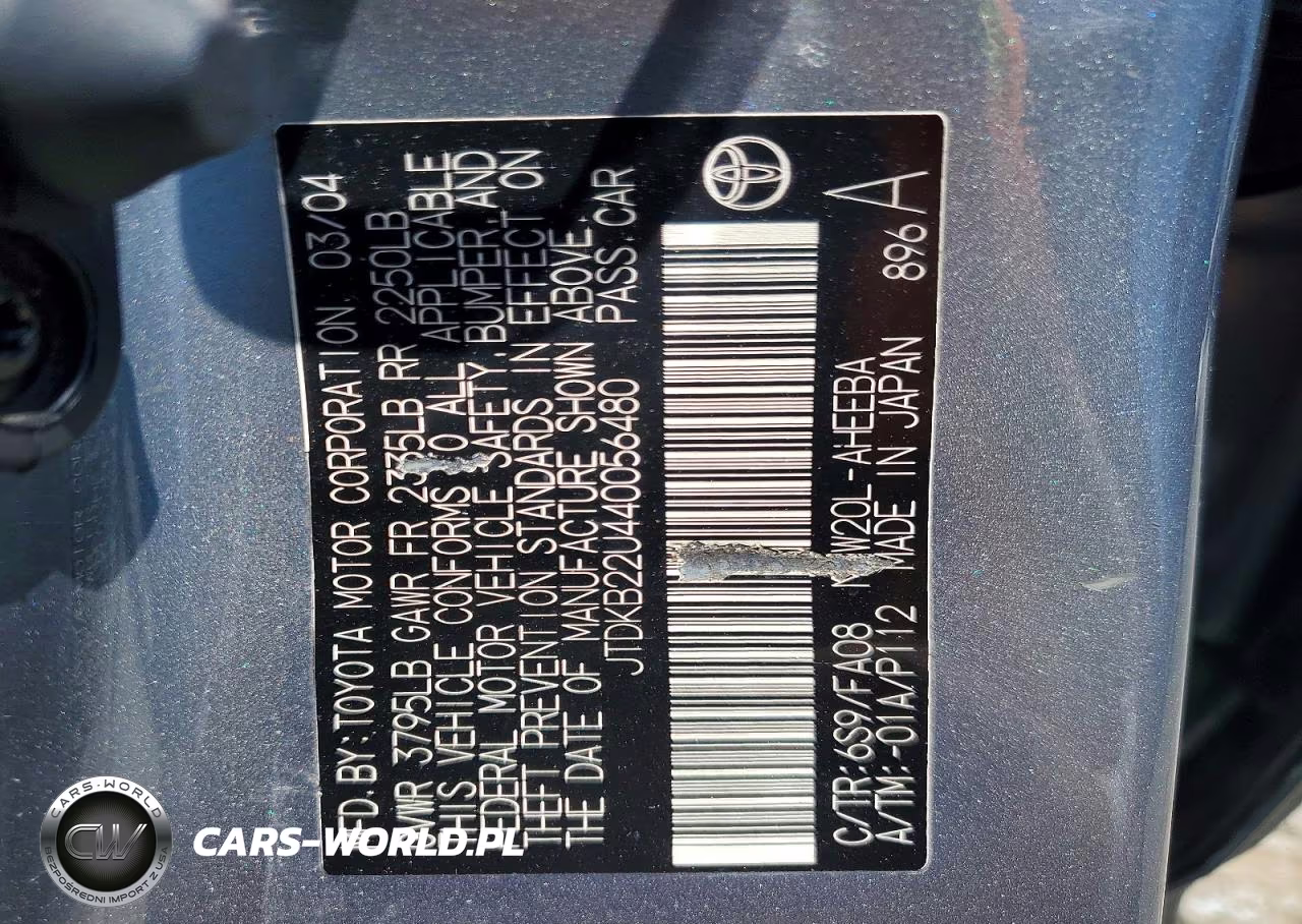 2004 Toyota Prius Base VIN:JTDKB22U440056480 - 12