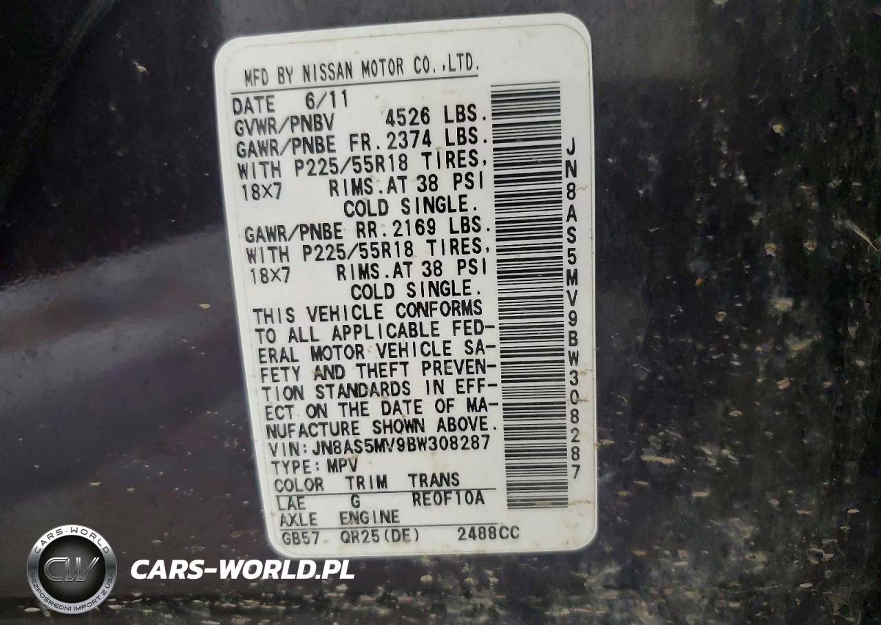 2011 Nissan Rogue S VIN:JN8AS5MV9BW308287 - 13
