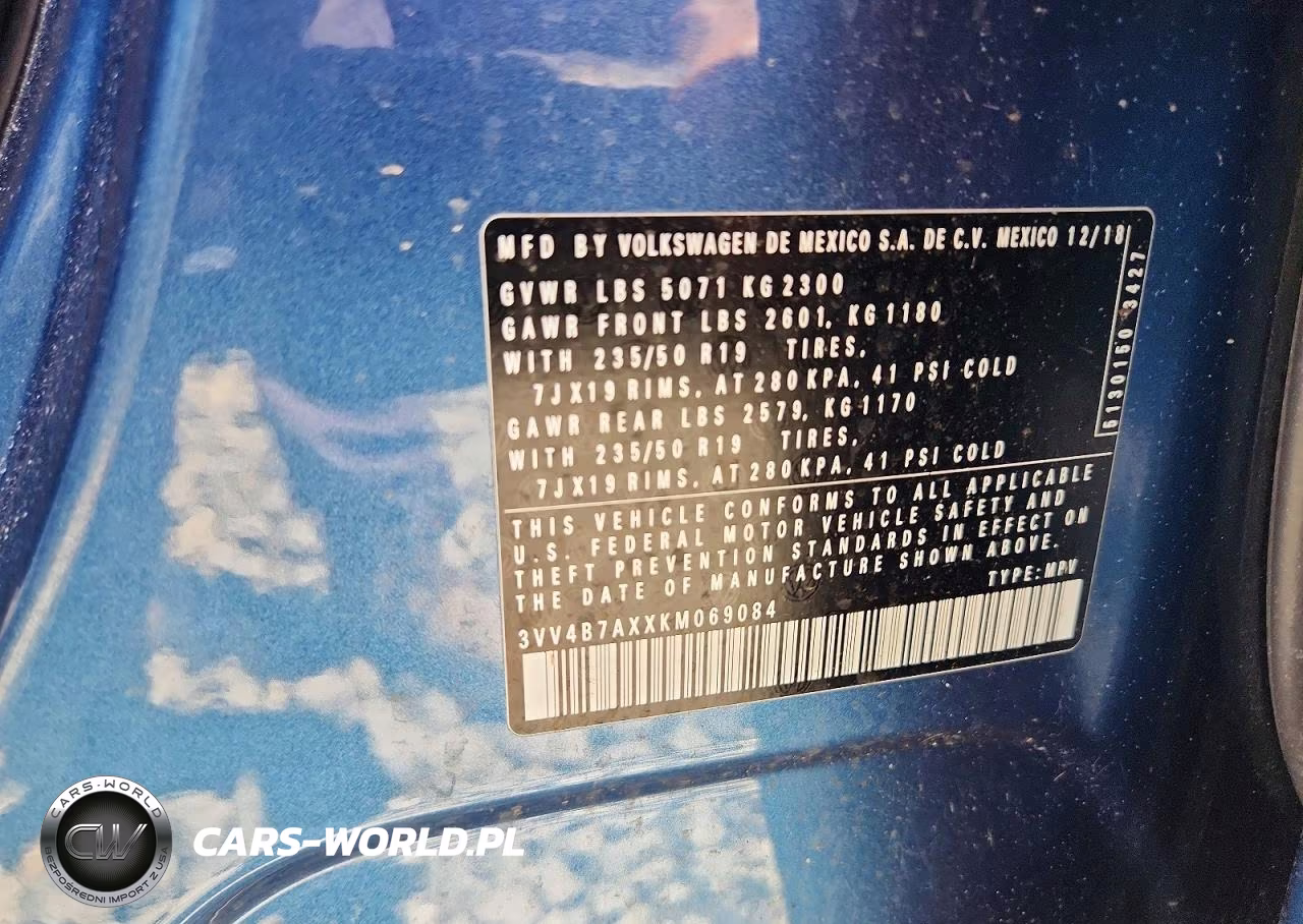 2019 Volkswagen Tiguan Sel Premium VIN:3VV4B7AXXKM069084 - 12