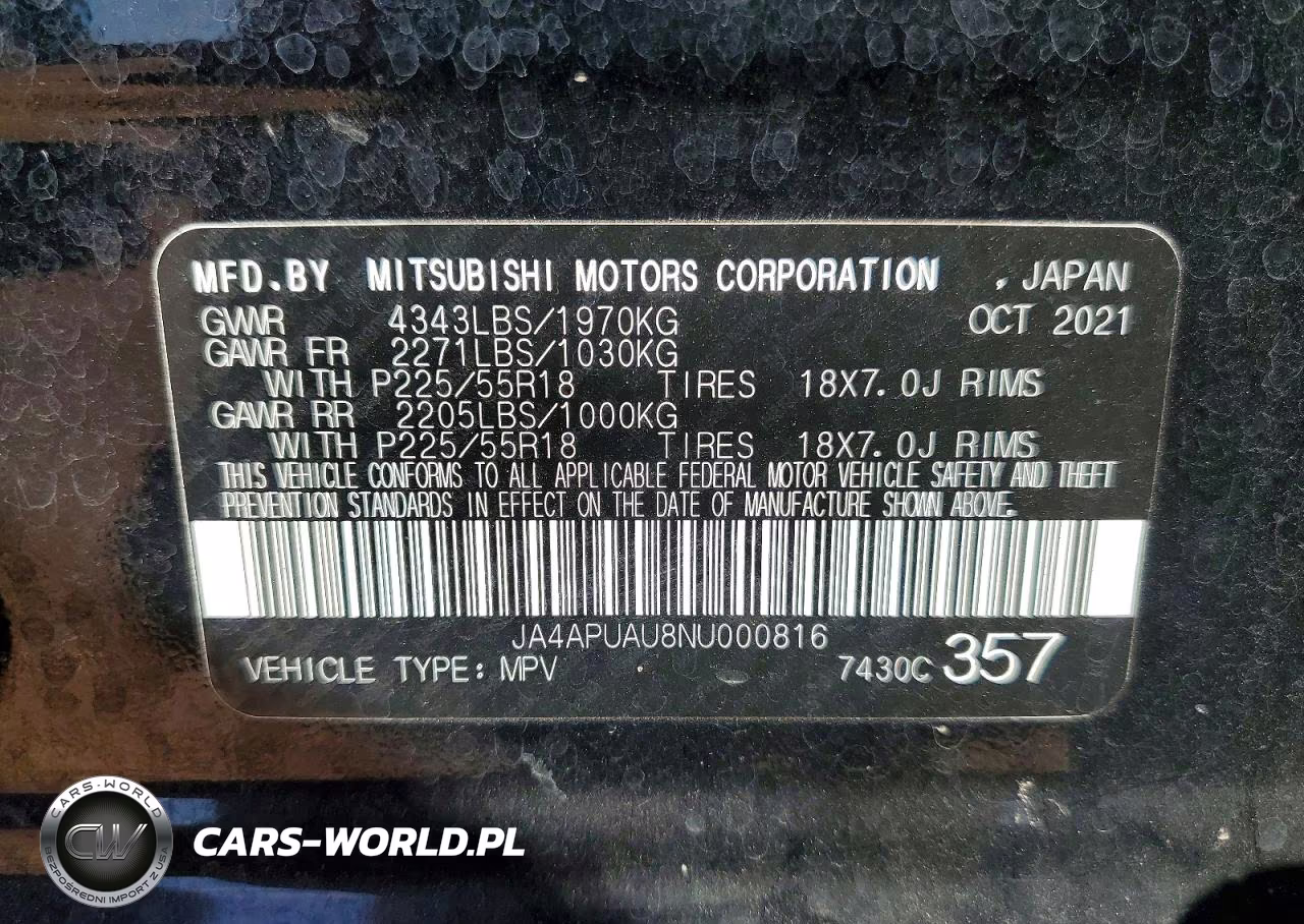 2022 Mitsubishi Outlander Sport Es VIN:JA4APUAU8NU000816 - 14