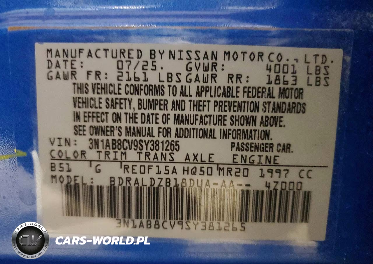2025 Nissan Sentra Sv VIN:3N1AB8CV9SY381265 - 13