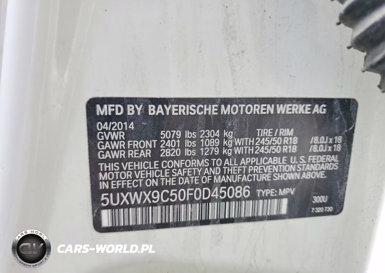 2015 BMW X3 xDrive28I VIN:5UXWX9C50F0D45086 - 13