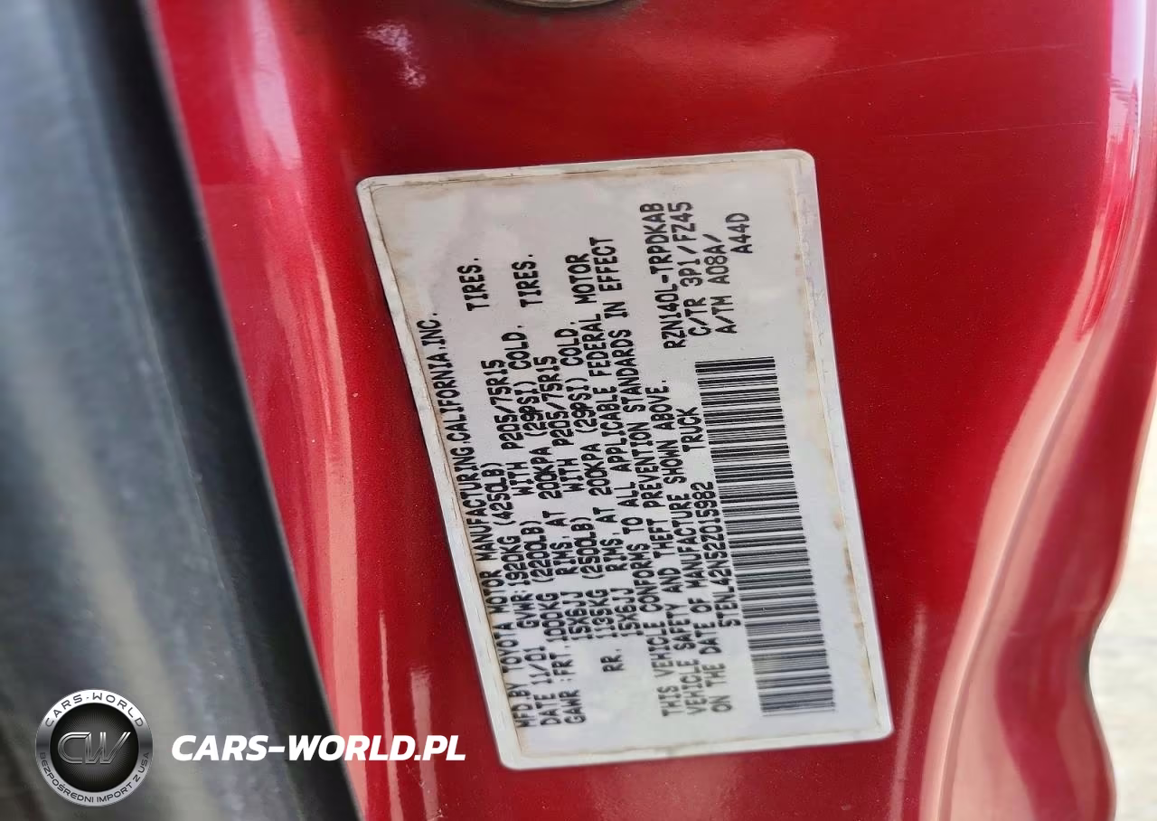 2002 Toyota Tacoma Base VIN:5TENL42N52Z015982 - 12