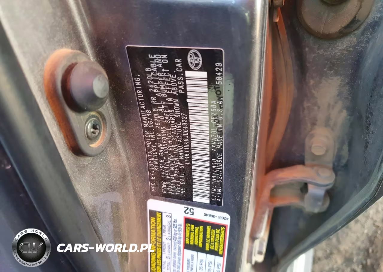 2018 Toyota Camry Se VIN:4T1B11HK6JU649227 - 12