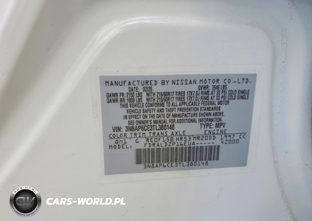 2026 Nissan Kicks Sv VIN:3N8AP6CE3TL380148 - 13