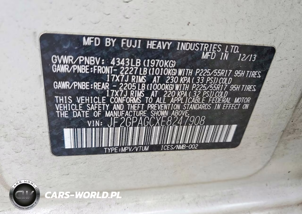2014 Suba Crosstrek VIN:JF2GPAGCXE8247908 - 12
