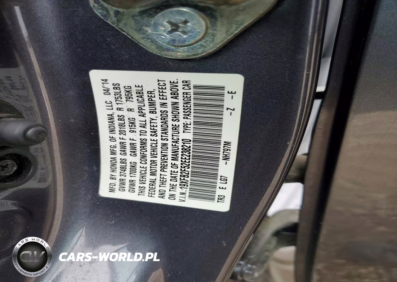 2014 Honda Civic Lx VIN:19XFB2F52EE238210 - 12