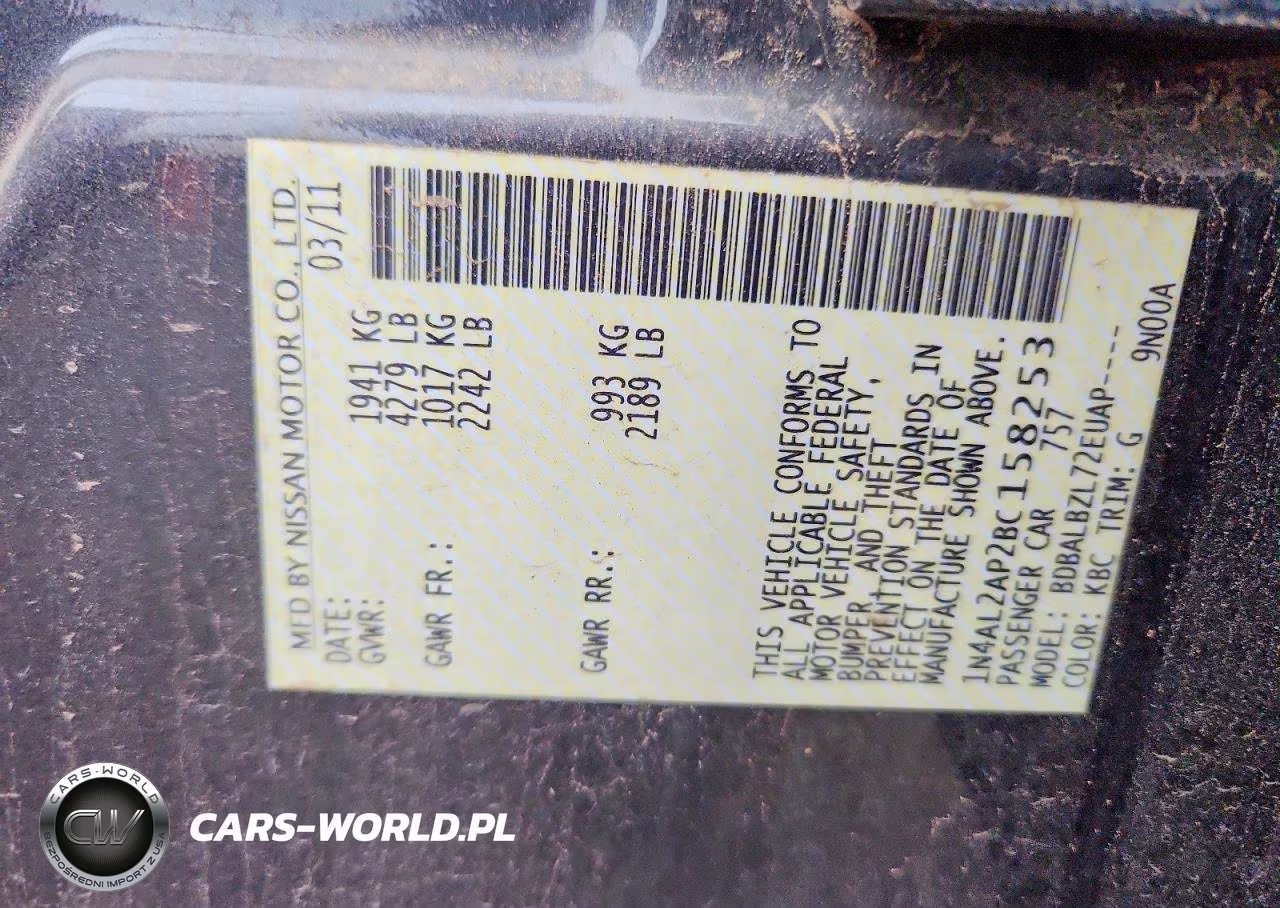 2011 Nissan Altima 2.5 VIN:1N4AL2AP2BC158253 - 12