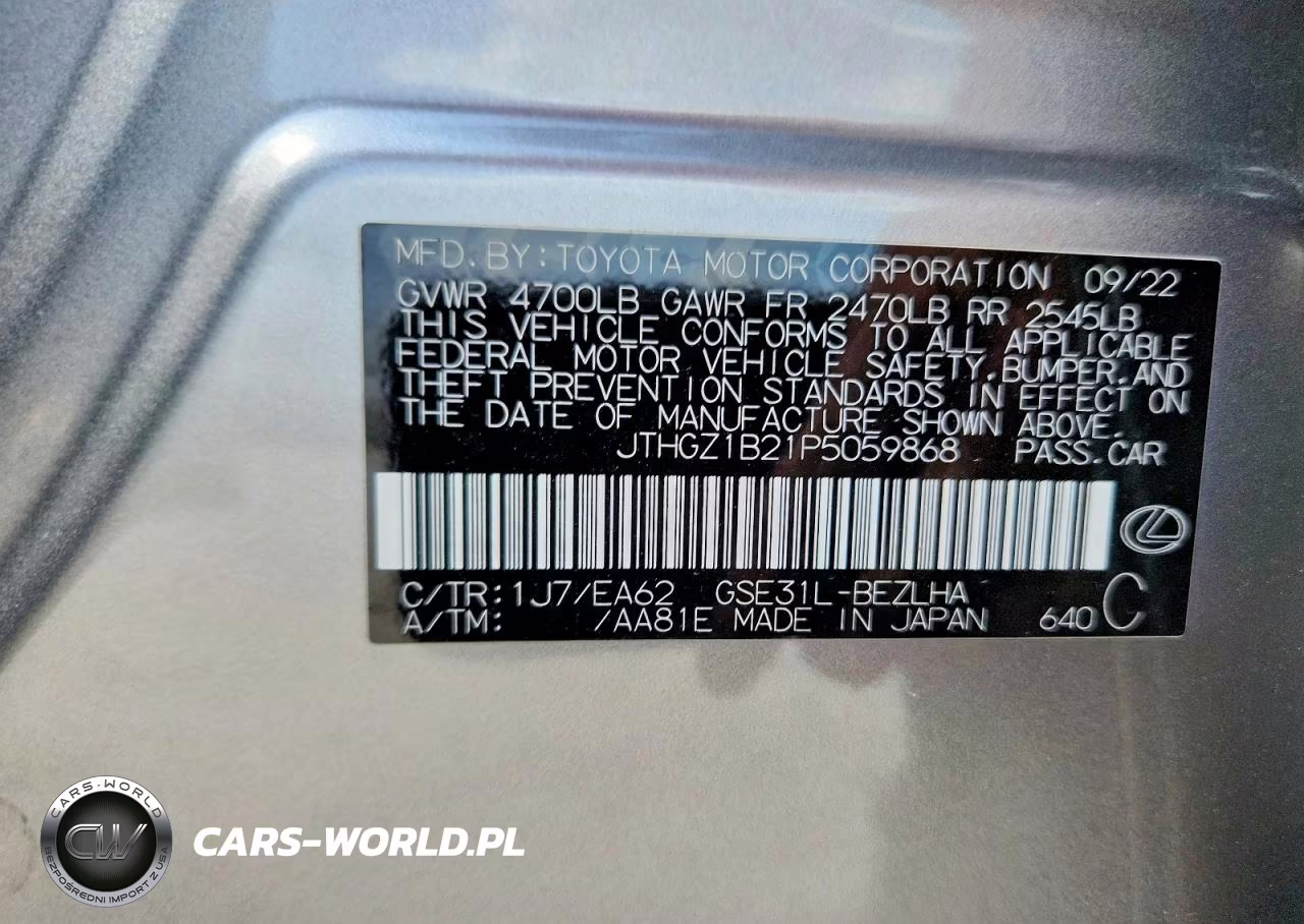 2023 Lexus Is 350 F Sport VIN:JTHGZ1B21P5059868 - 12
