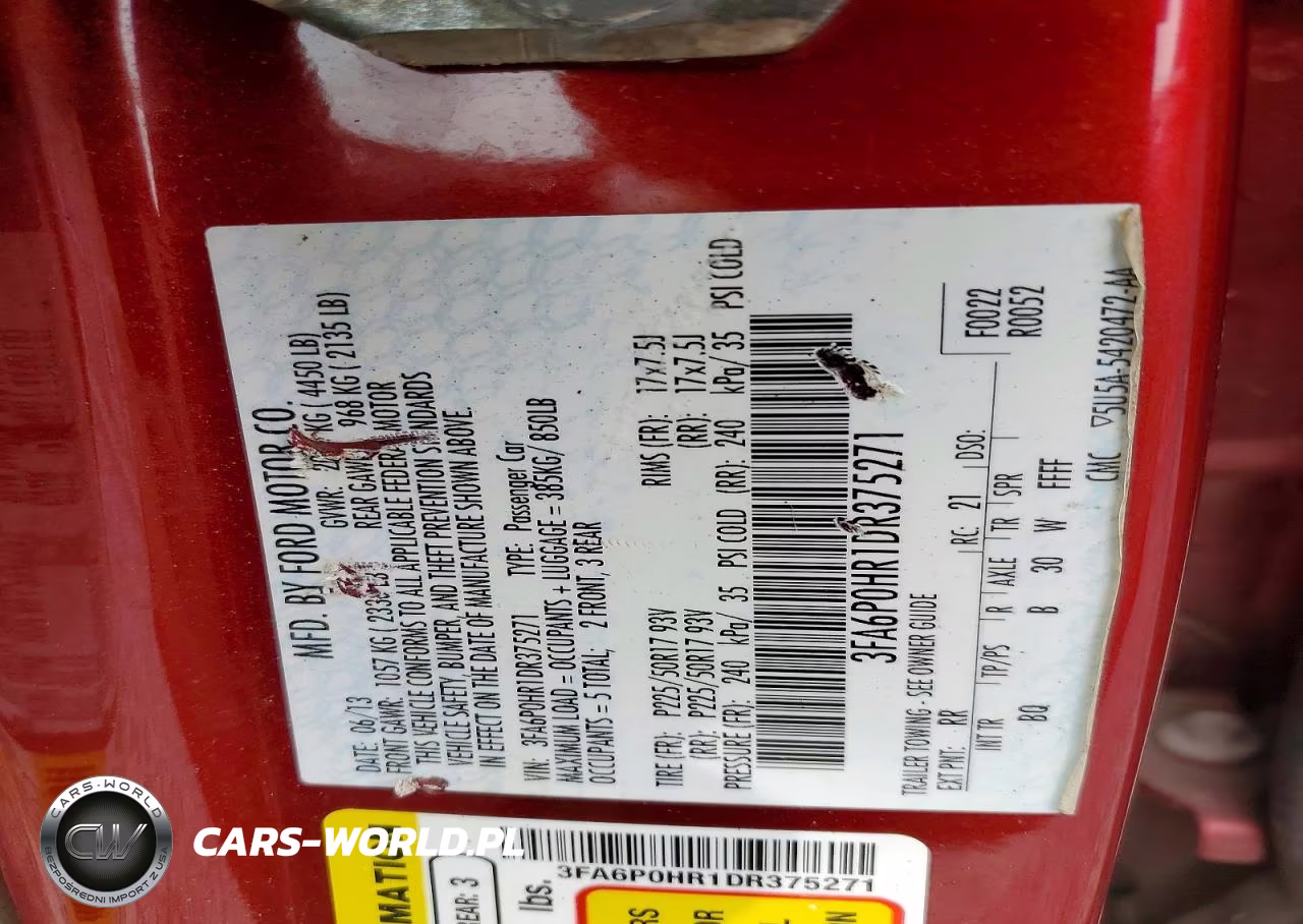 2013 Ford Fusion Se VIN:3FA6P0HR1DR375271 - 12