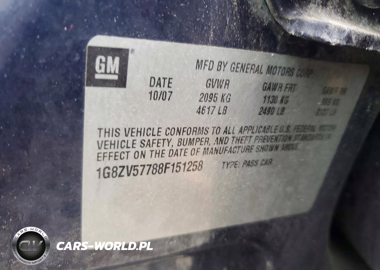 2008 Saturn Aura Xr VIN:1G8ZV57788F151258 - 12