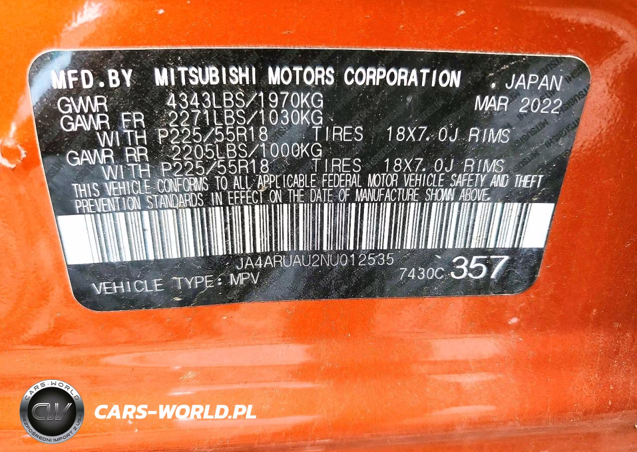 2022 Mitsubishi Outlander Sport Es VIN:JA4ARUAU2NU012535 - 13