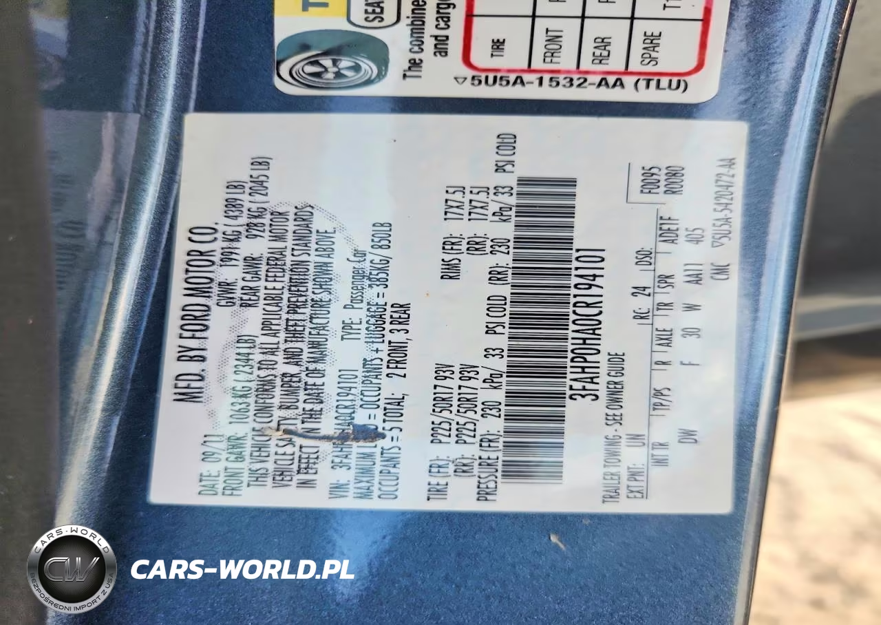 2012 Ford Fusion Se VIN:3FAHP0HA0CR194101 - 12