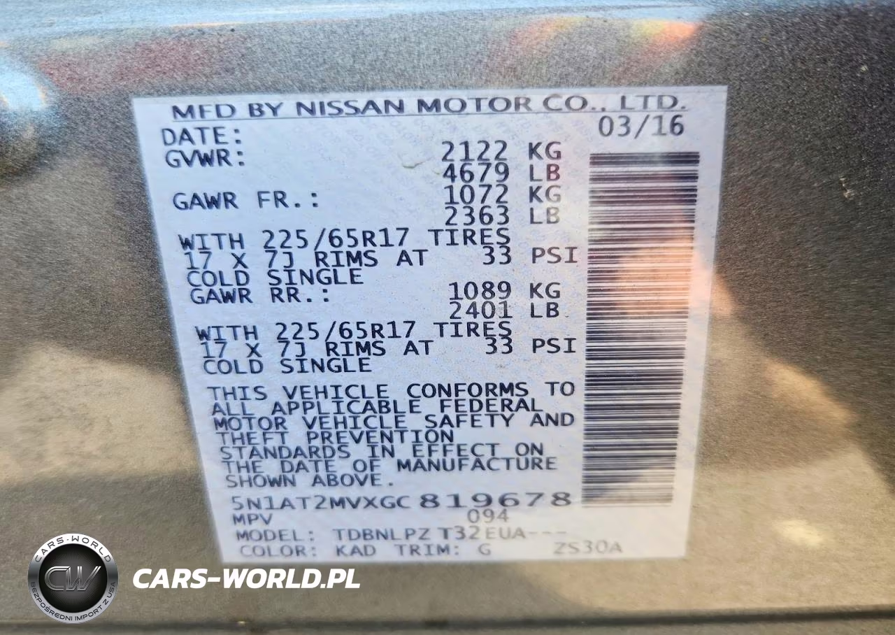 2016 Nissan Rogue S VIN:5N1AT2MVXGC819678 - 13