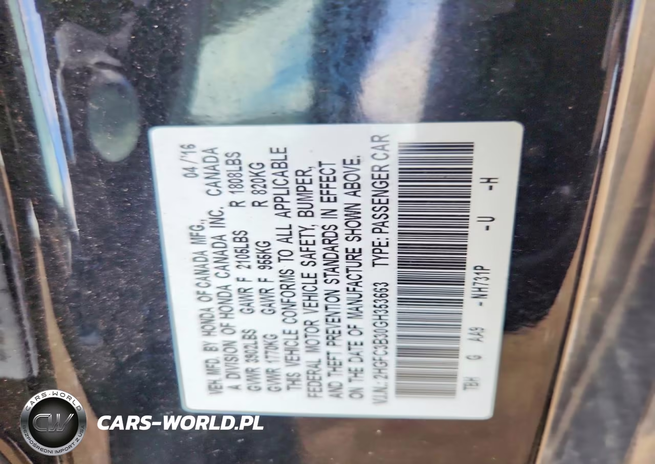 2016 Honda Civic Ex VIN:2HGFC3B30GH353663 - 12