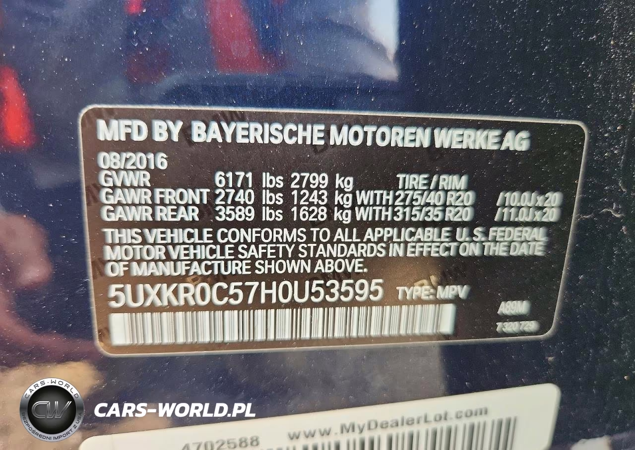 2017 BMW X5 xDrive35I VIN:5UXKR0C57H0U53595 - 12